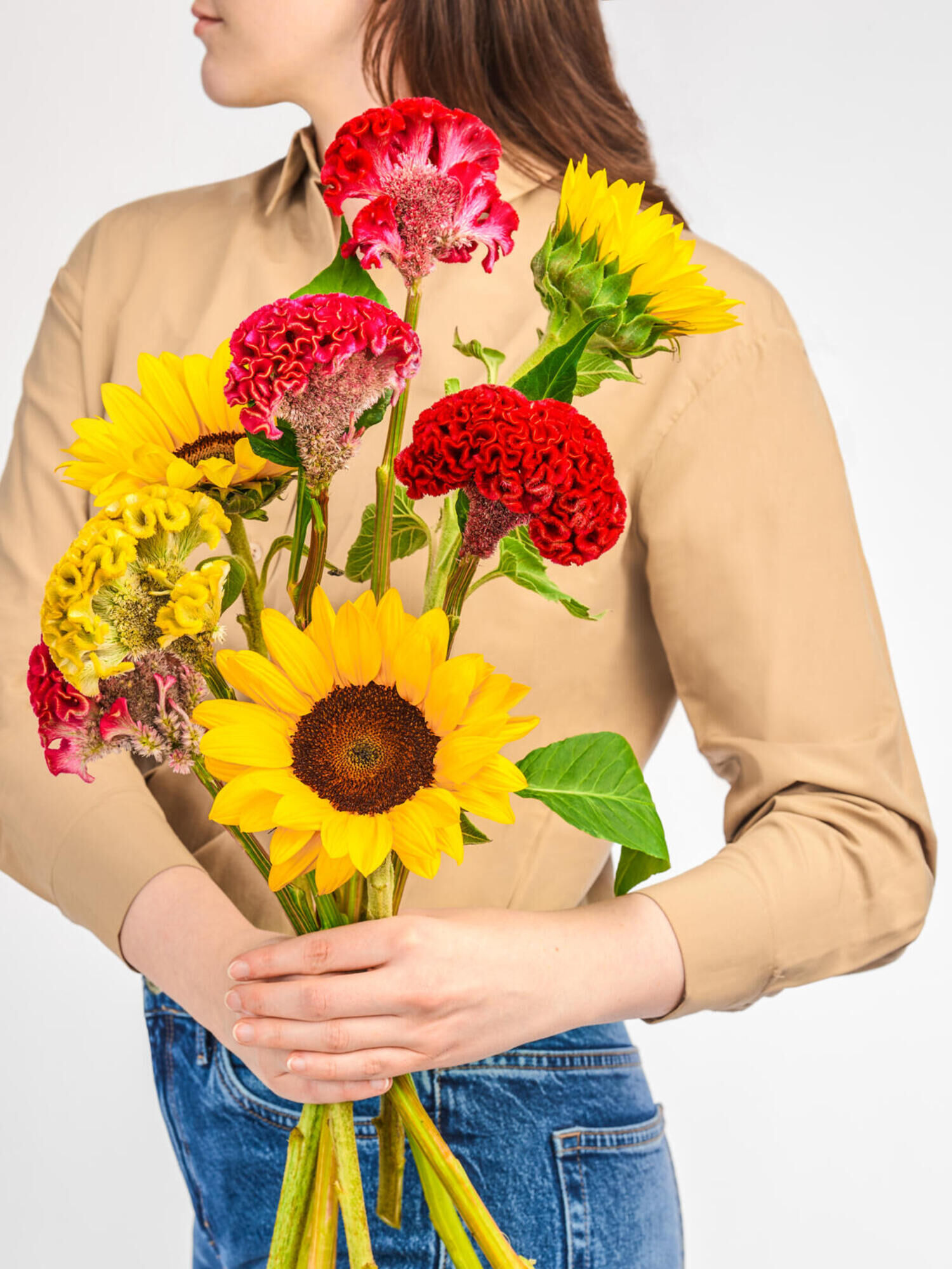 Sunflower & Celosia